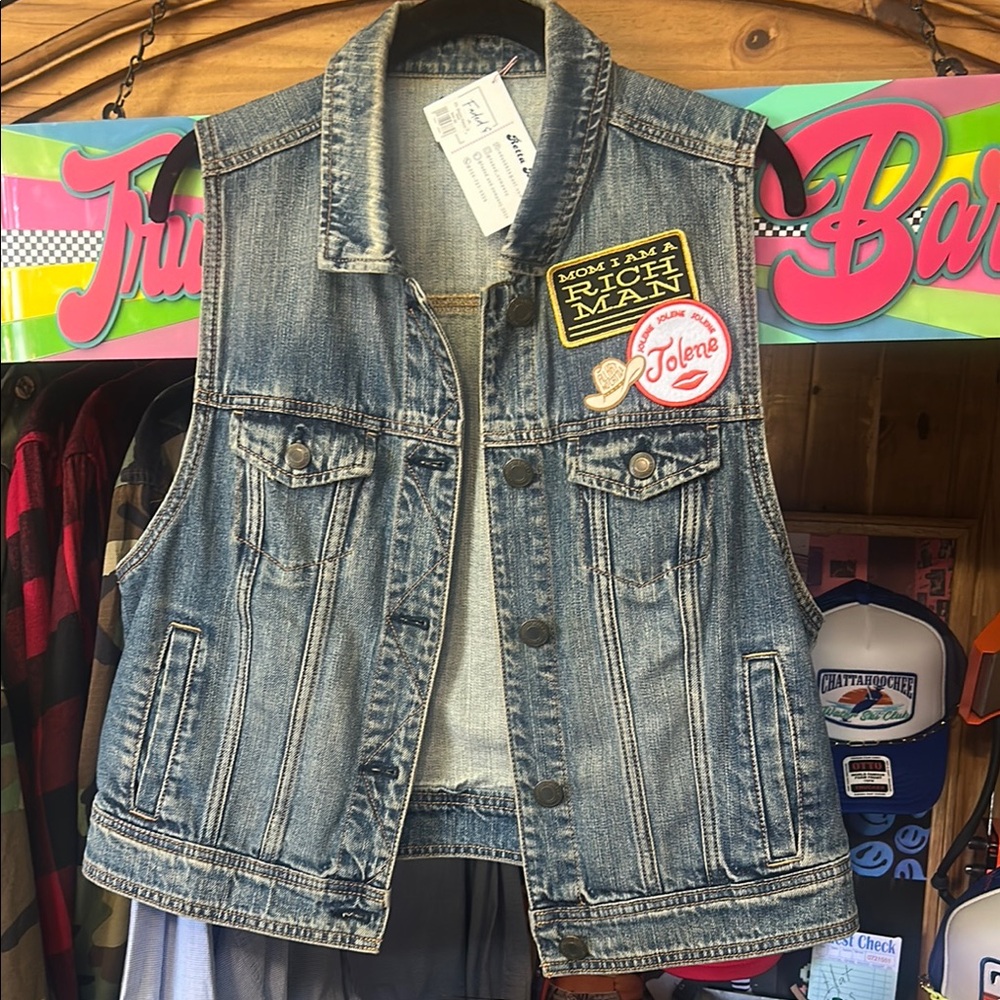 Denim Vest with Patches